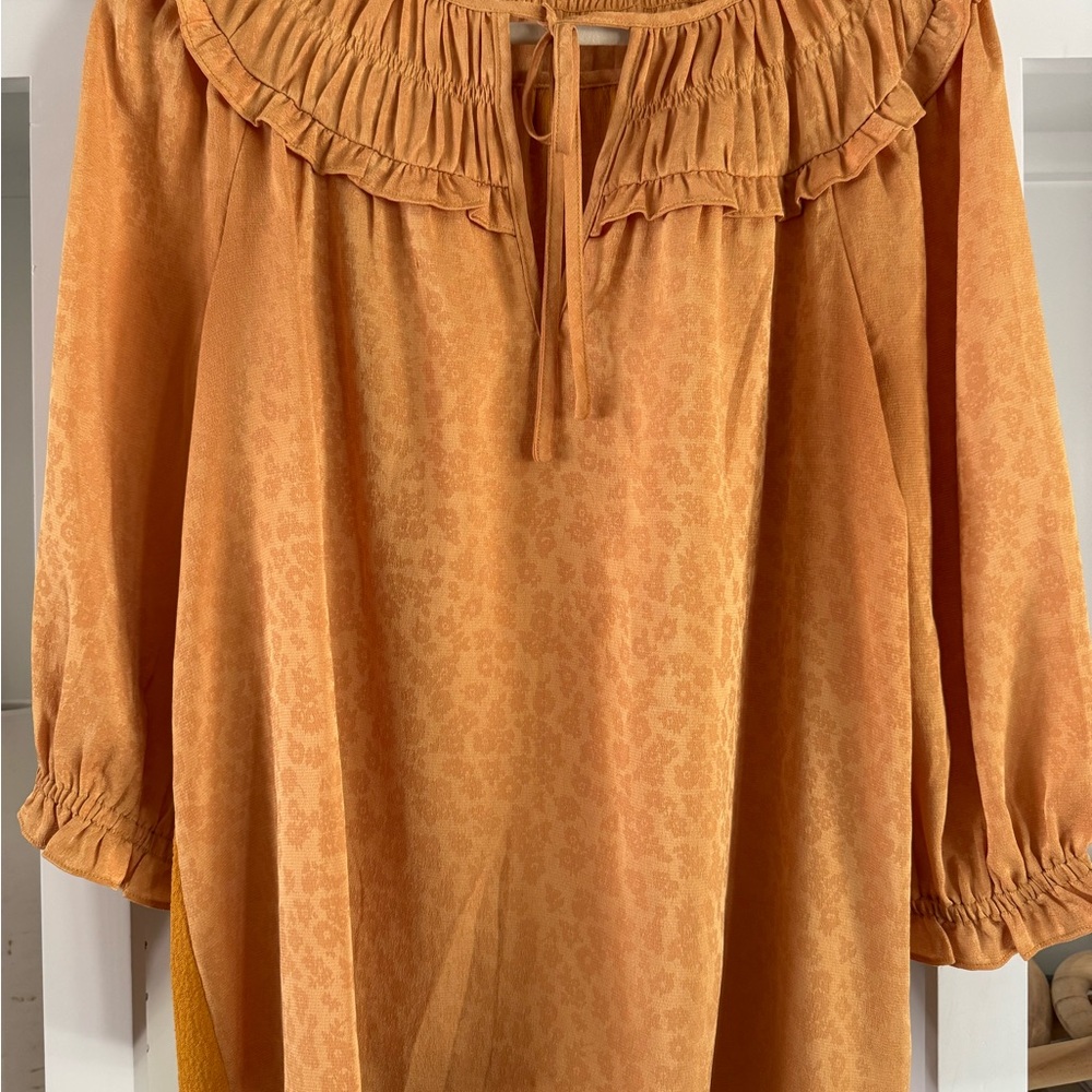 Ruffled Orange Women's Top